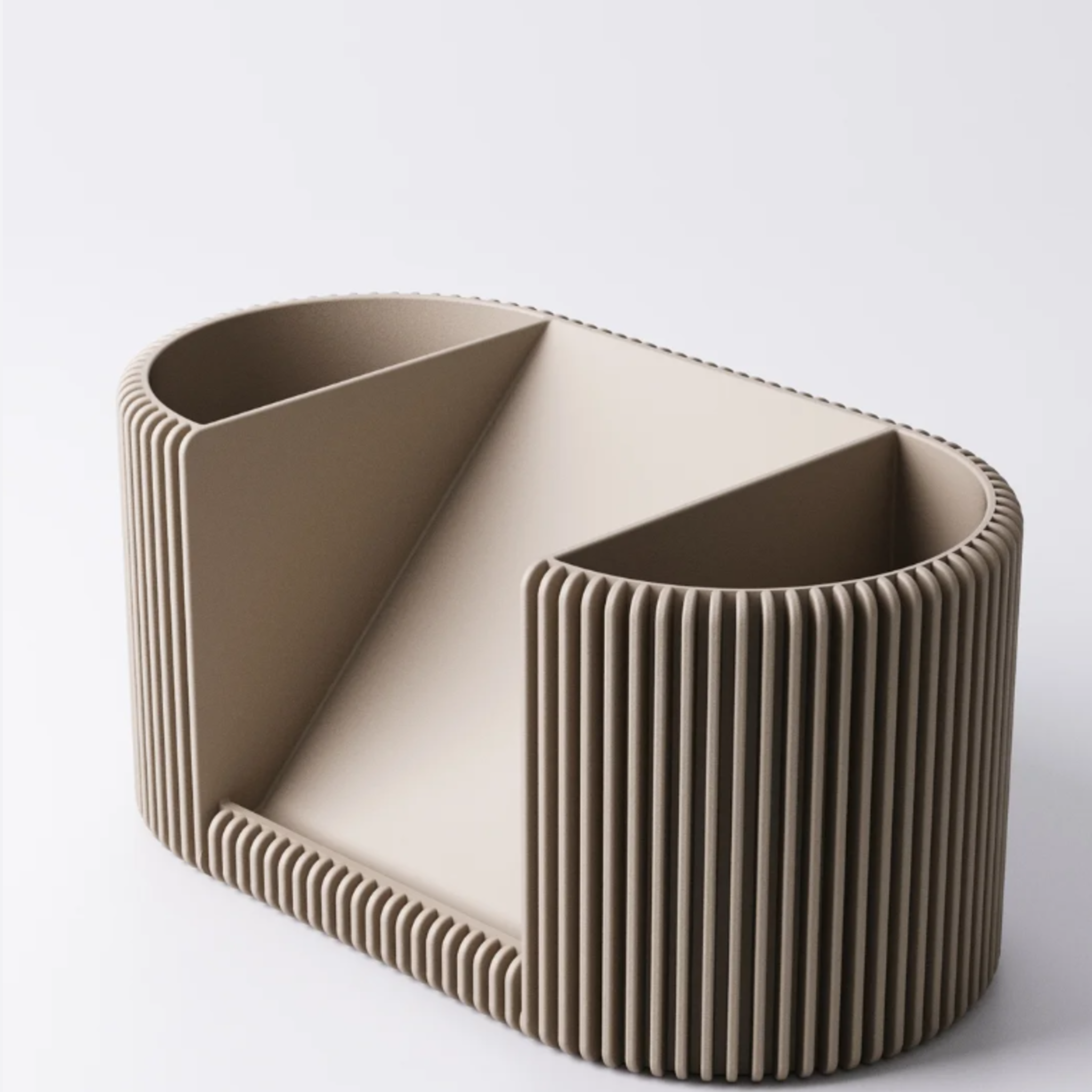 Finned Desk Organiser & Phone Holder with Pen Pot