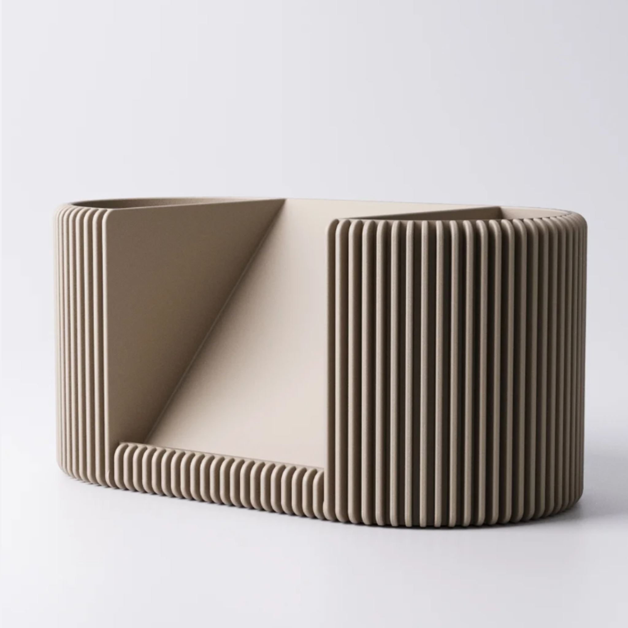 Finned Desk Organiser & Phone Holder with Pen Pot