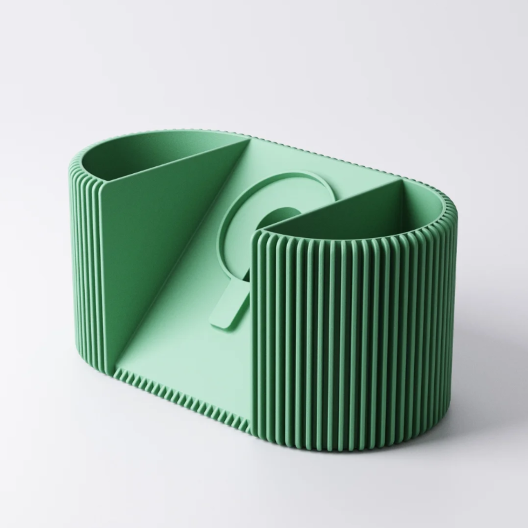 Finned Desk Organiser & Phone Holder with Pen Pot