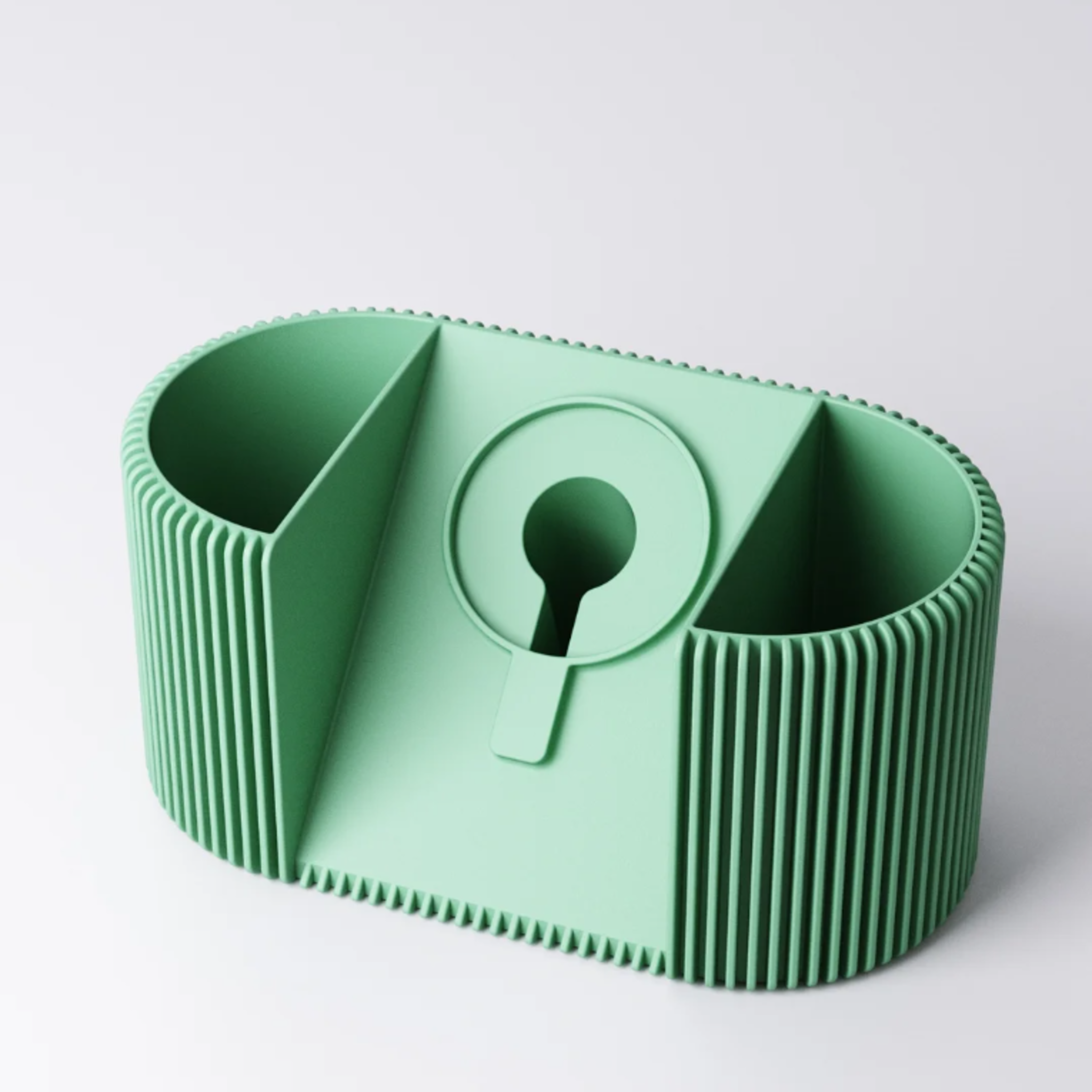 Finned Desk Organiser & Phone Holder with Pen Pot