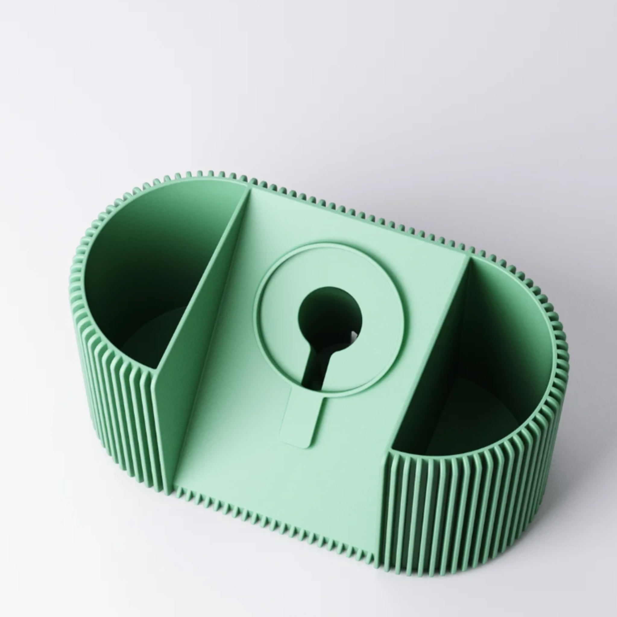 Finned Desk Organiser & Phone Holder with Pen Pot