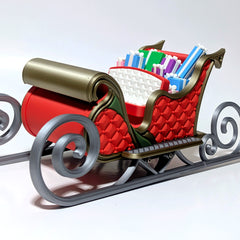 Large Christmas Decoration | Traditional Santa's Sleigh with Gifts Centrepiece