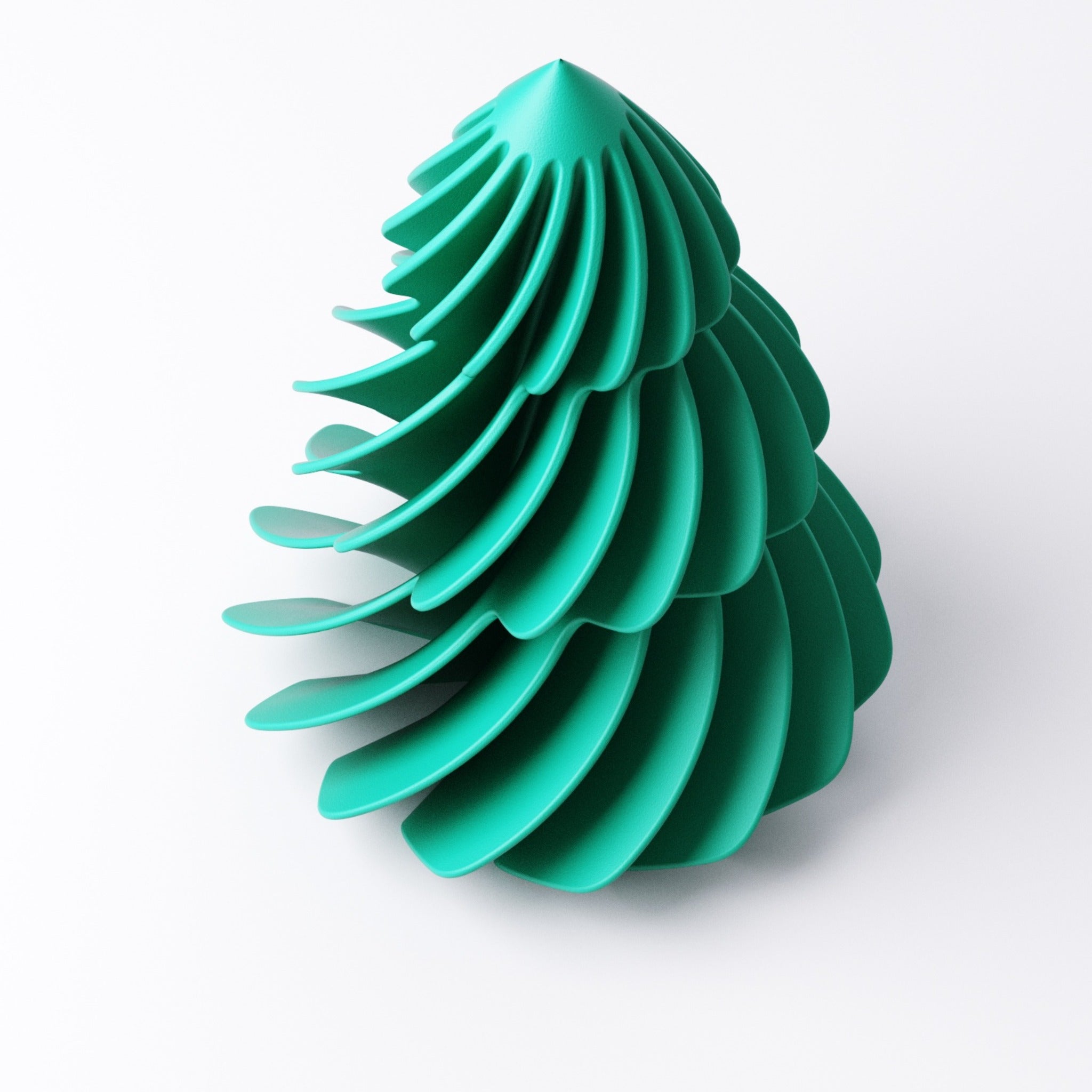 Close-up of the fin textured surface on the festive tree ornament