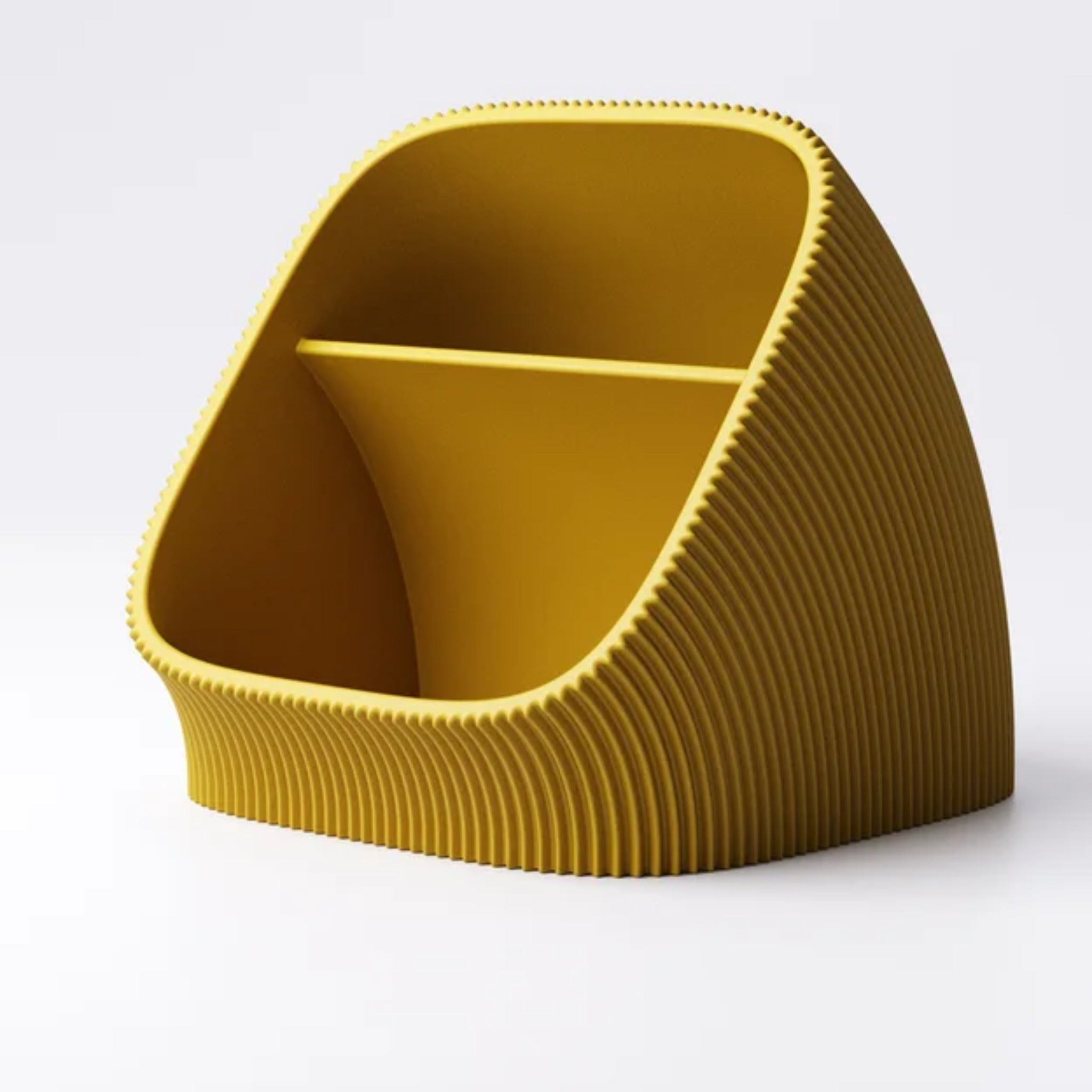 Desk organiser showing the crisp pleated fan-folded exterior texture