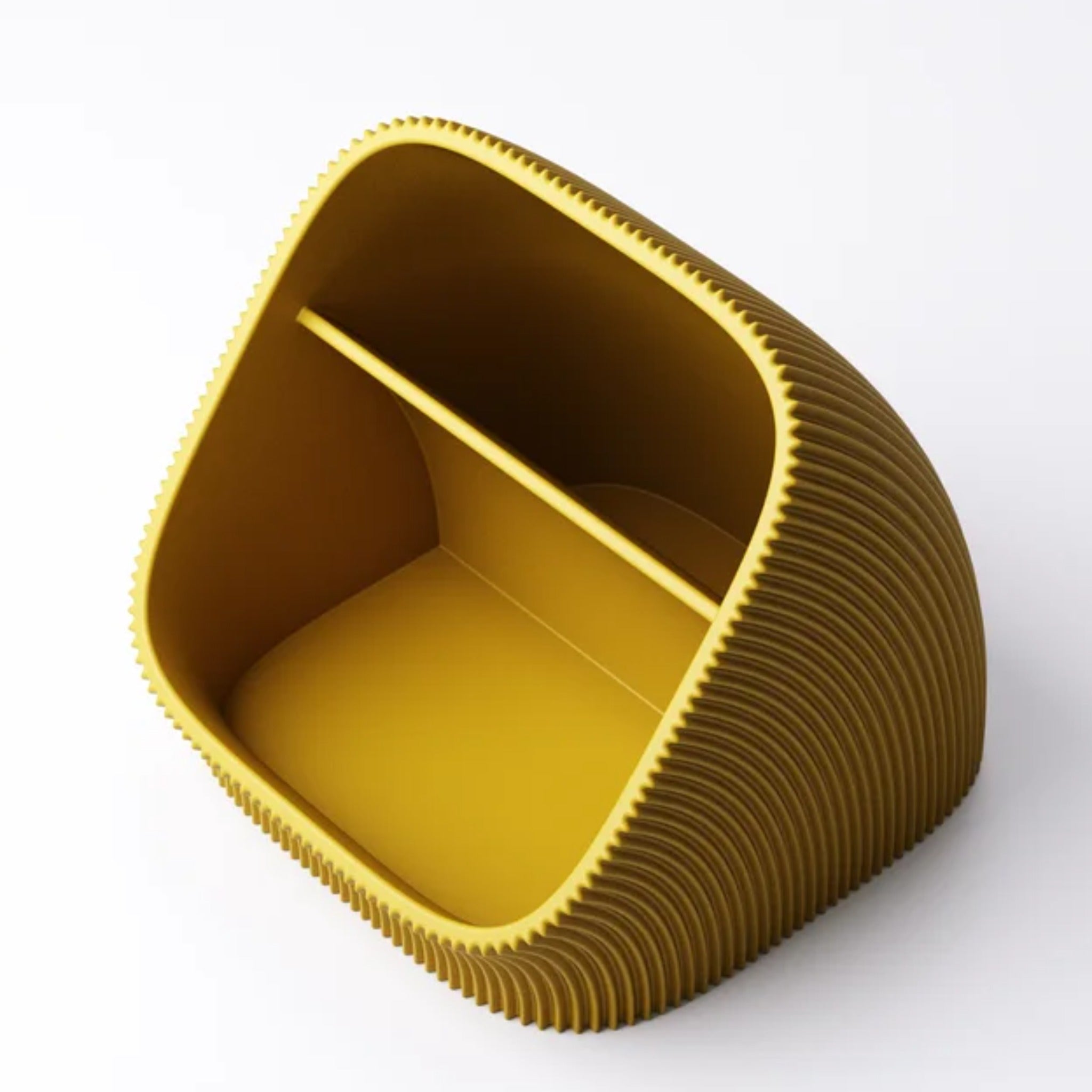 Colourful pleated desk organisers lined up in custom colour options