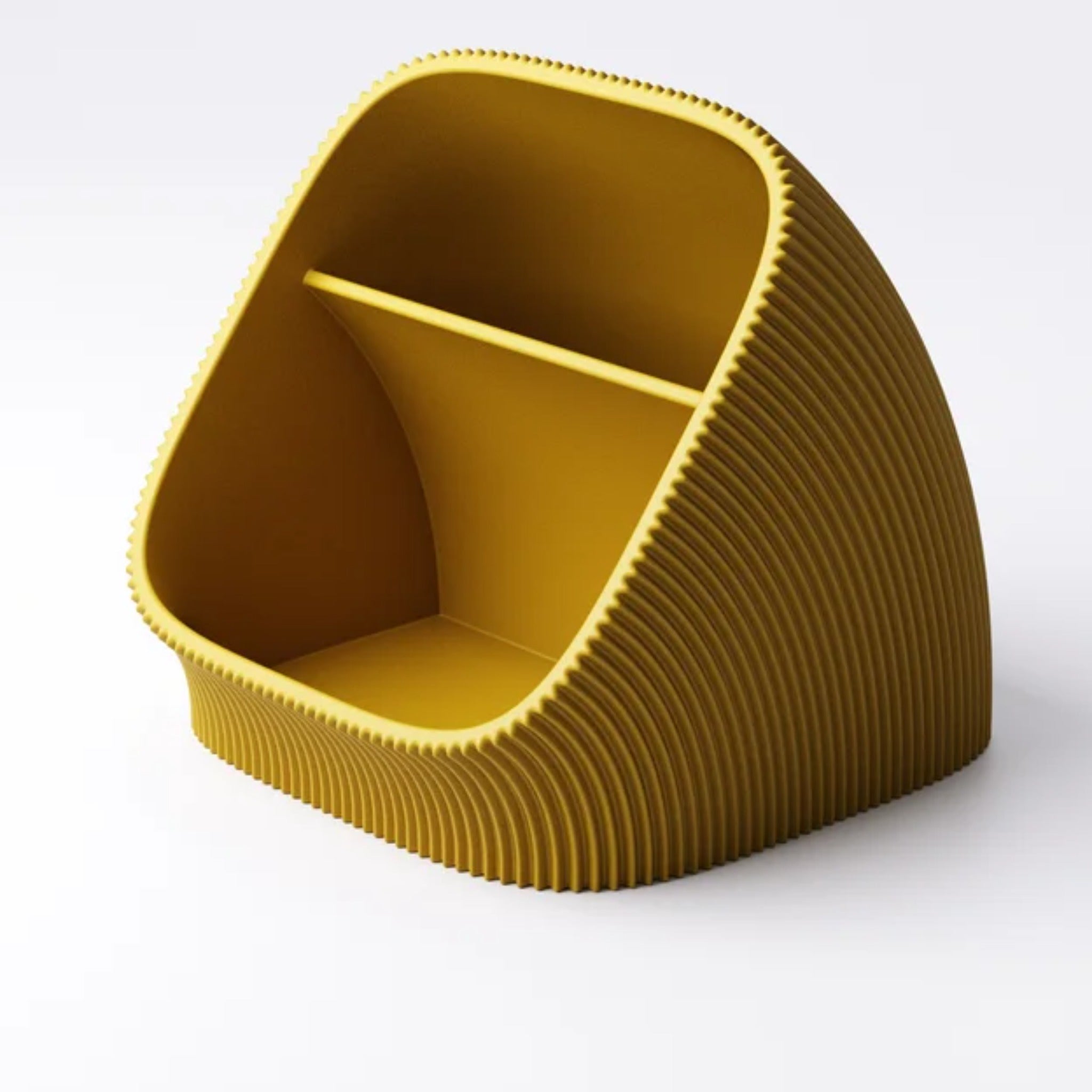 Close-up of the pleated surface texture on the eco-friendly desk organiser