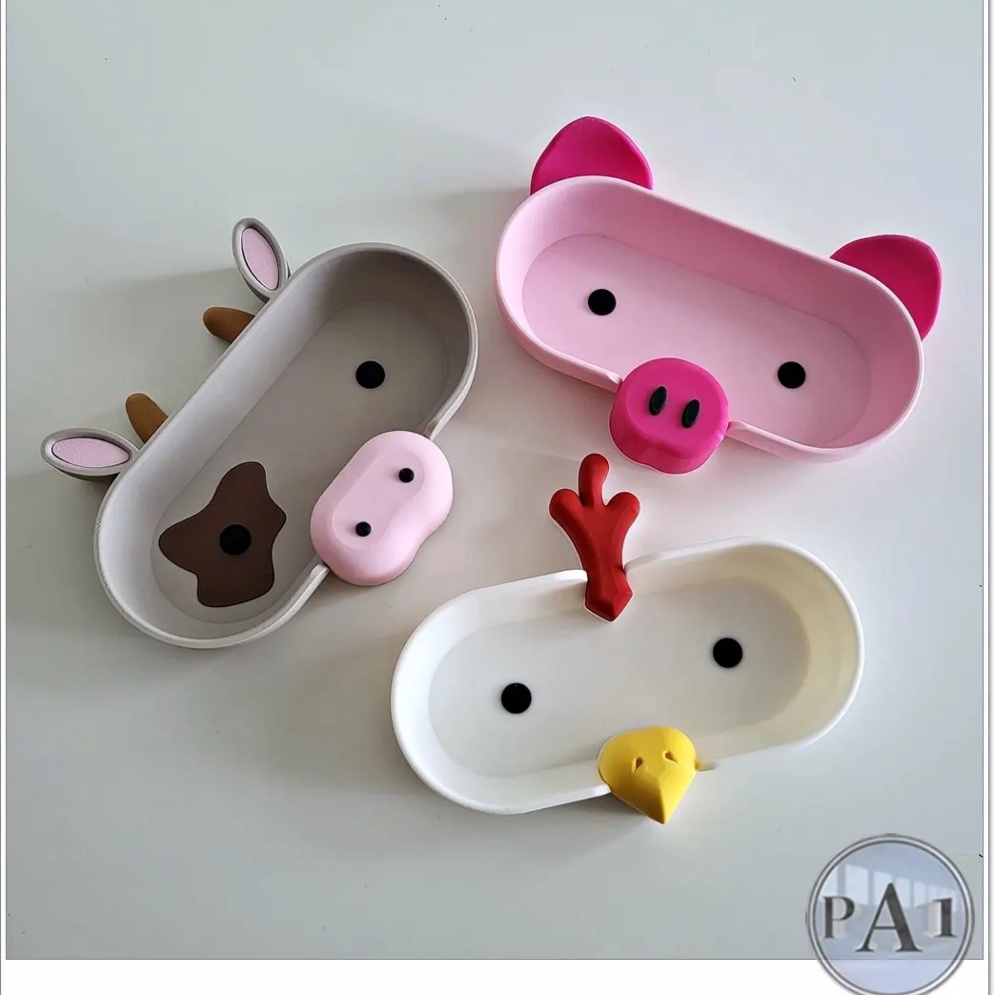 Farmyard Animal Glasses Holder | Trinket Catch-All Dish | Cow, Chicken or Pig