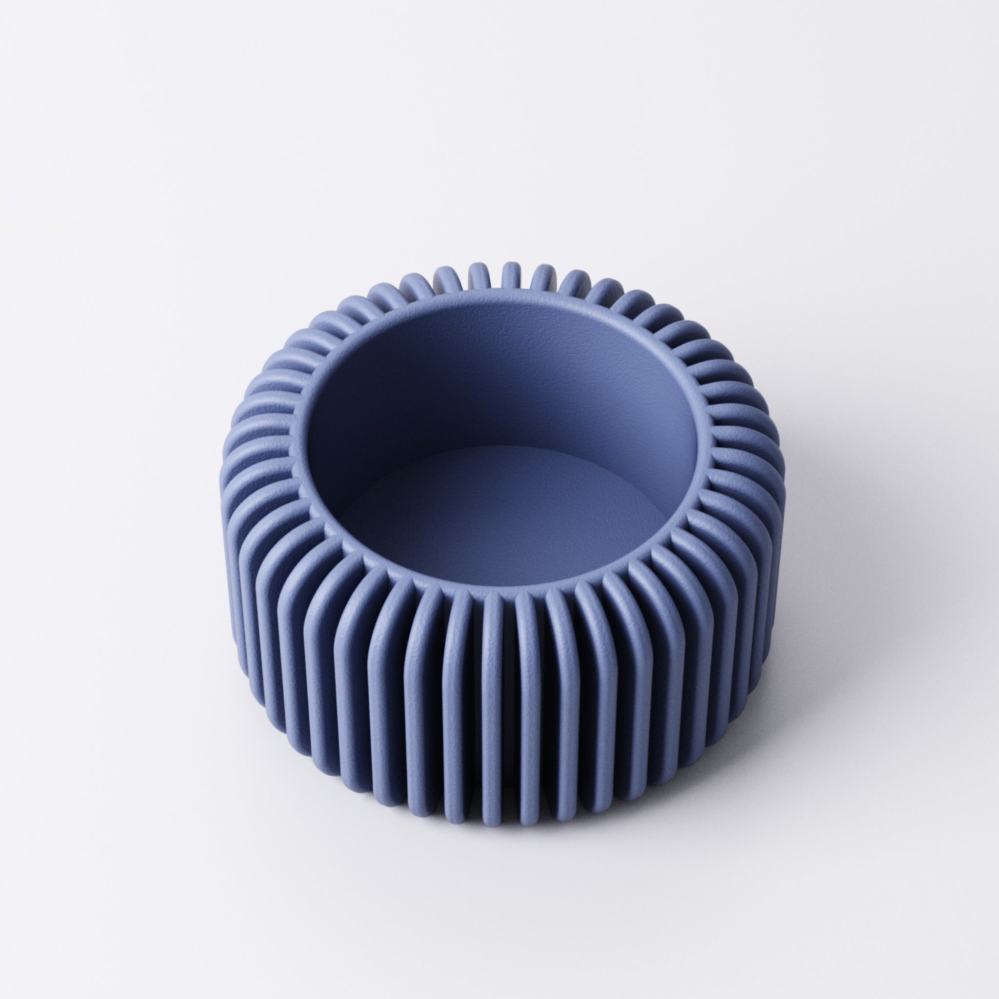 Fin tealight holder, close-up of the ribbed fins