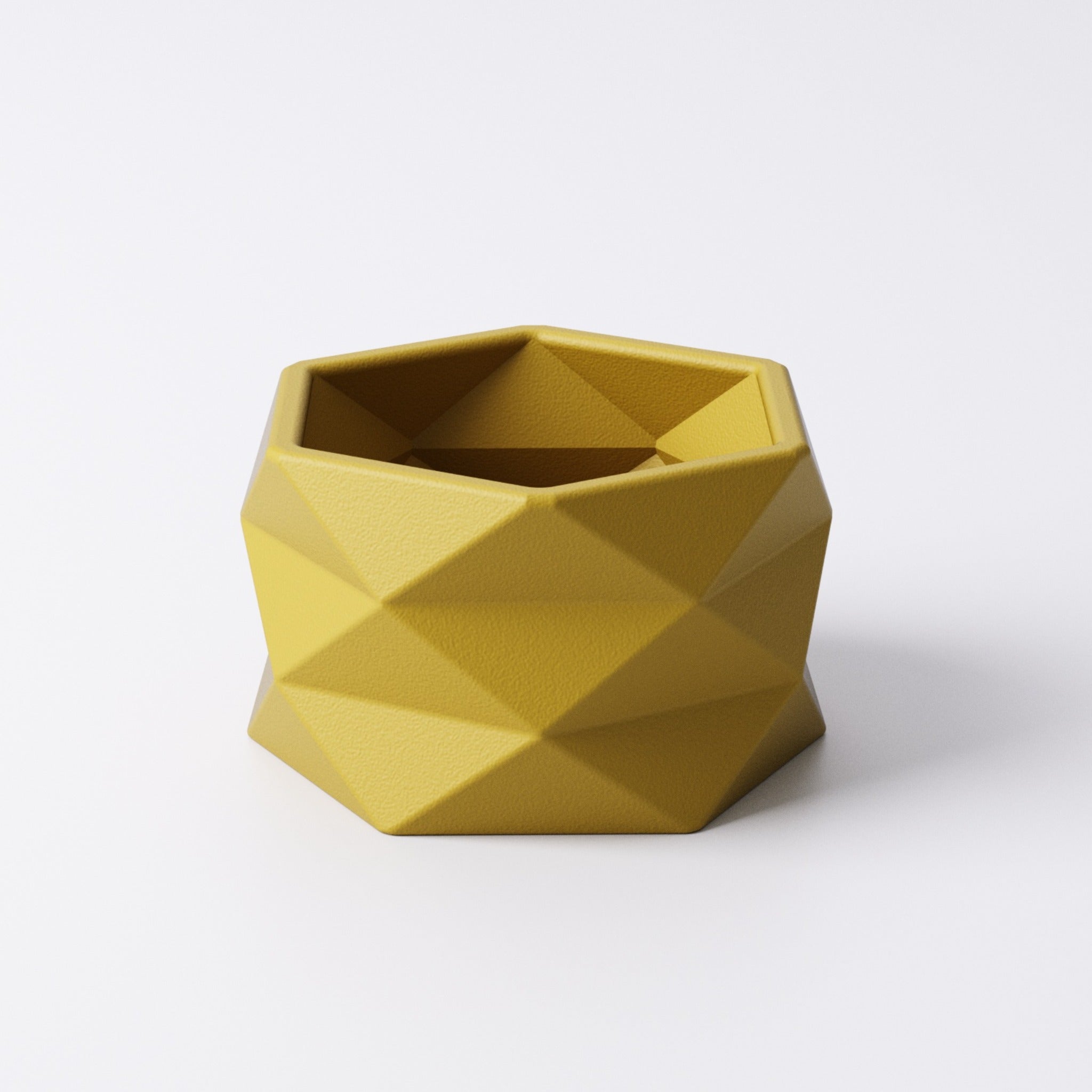 Geometric tealight holder, top-down view showing the hollow interior