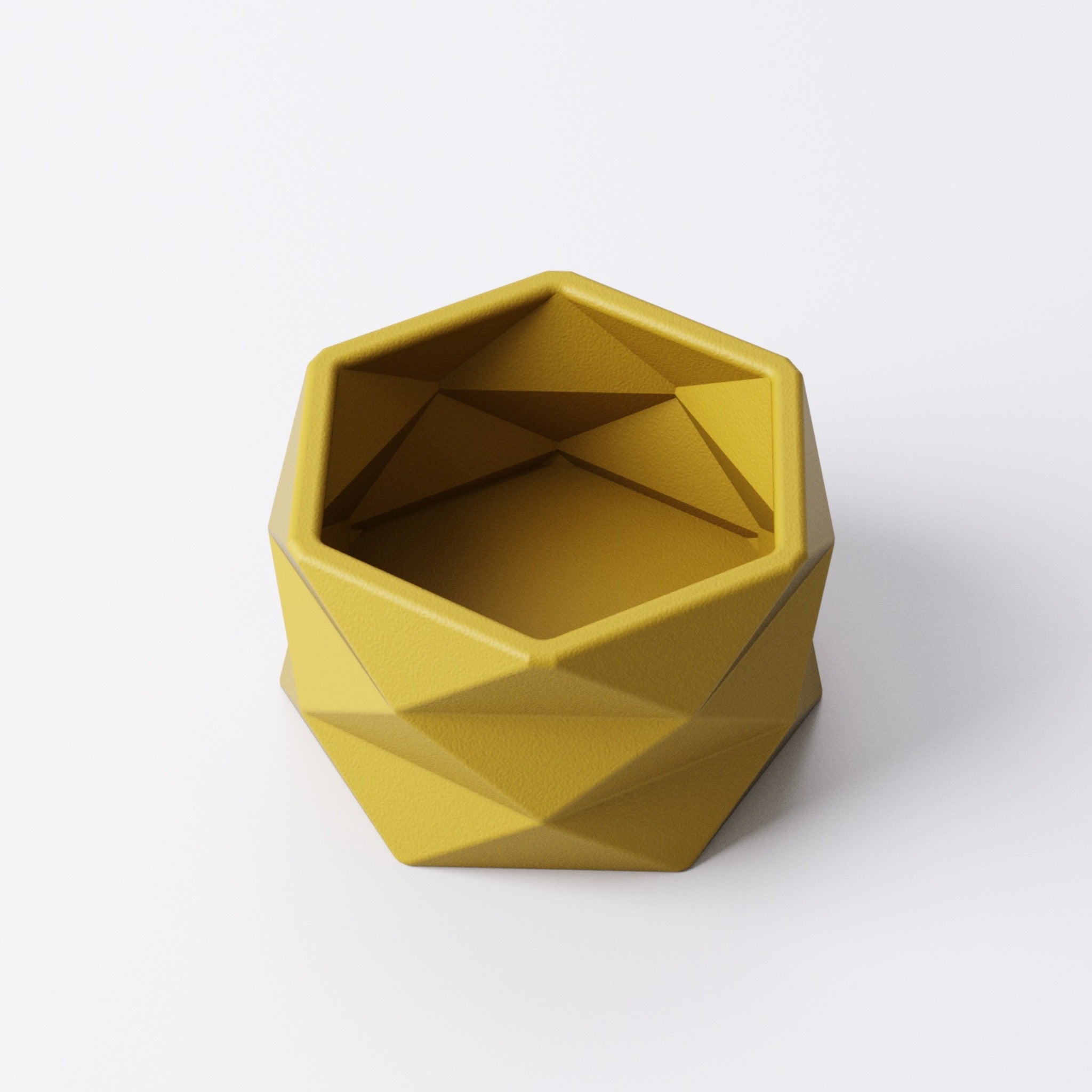 Geometric tealight holder, Medium size shown with LED tealight glowing inside