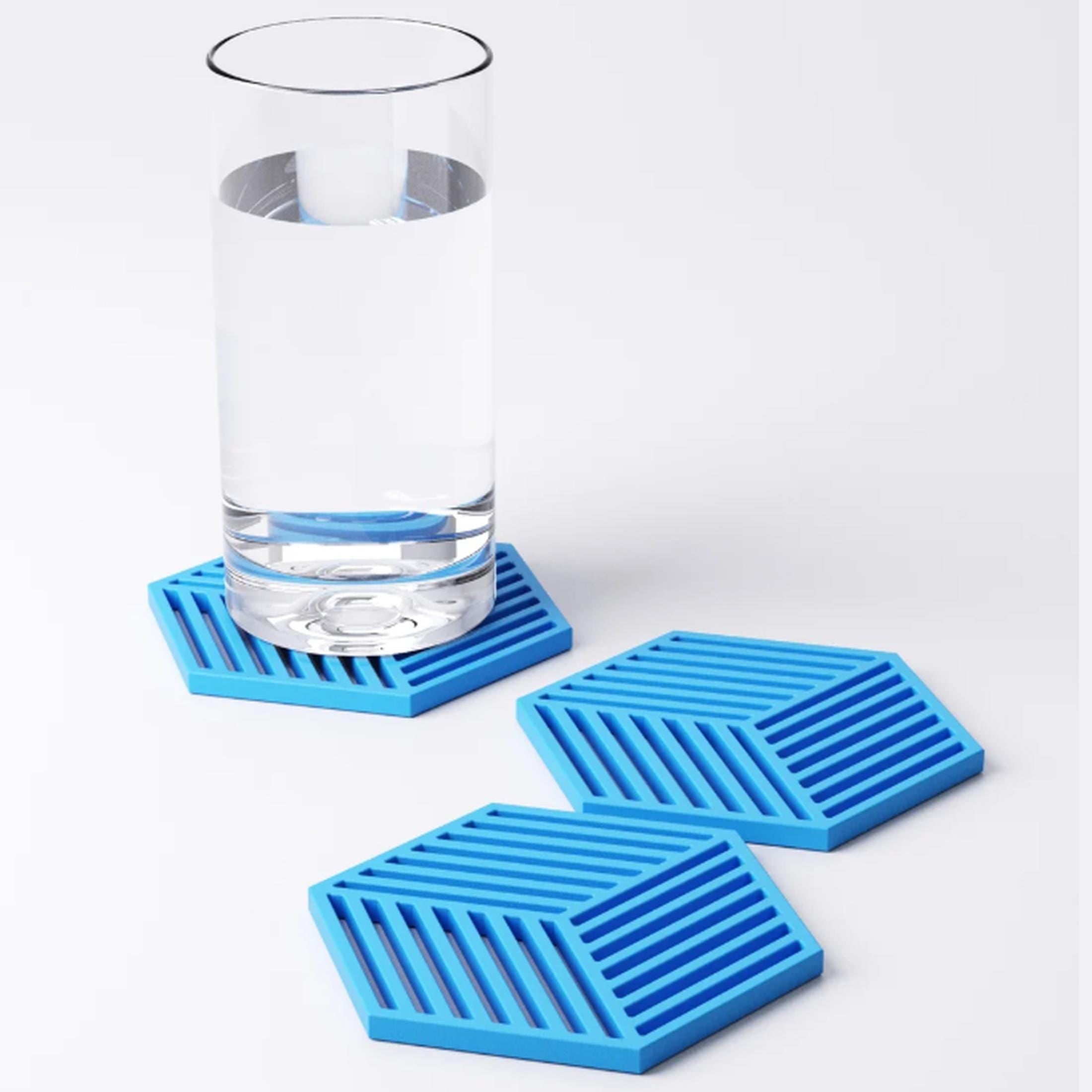 Geometric Coasters | Set with Holder | Pack of 4 Hexagon Drink mat | Coffee Table