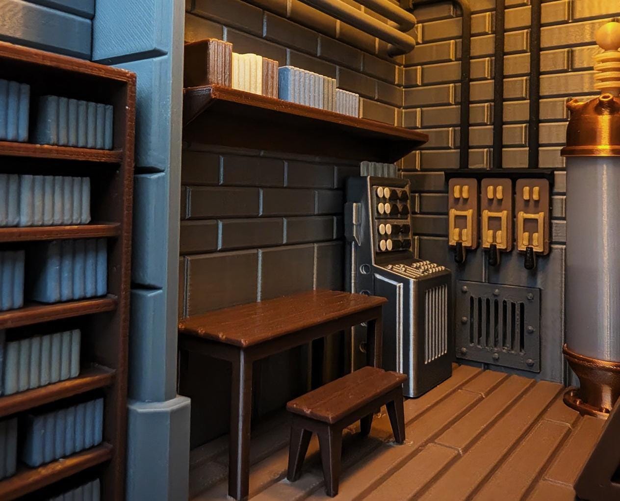 Frankenstein booknook bookshelf insert light up book end uk made