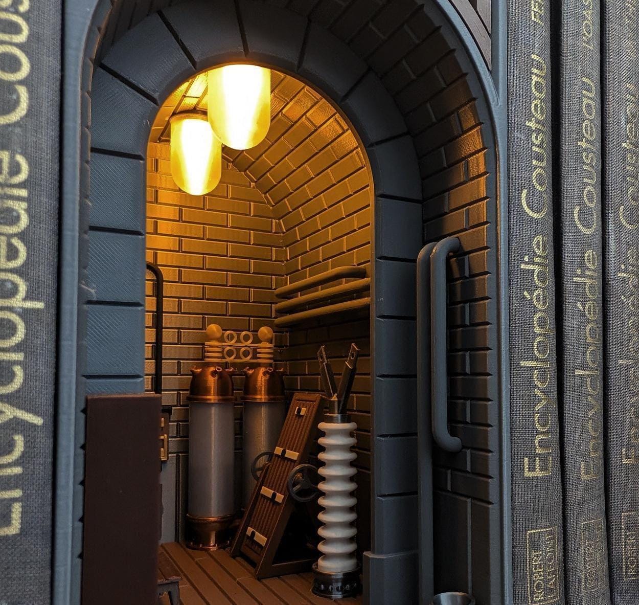 Frankenstein booknook bookshelf insert light up book end uk made