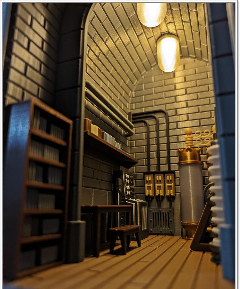 Frankenstein booknook bookshelf insert light up book end uk made