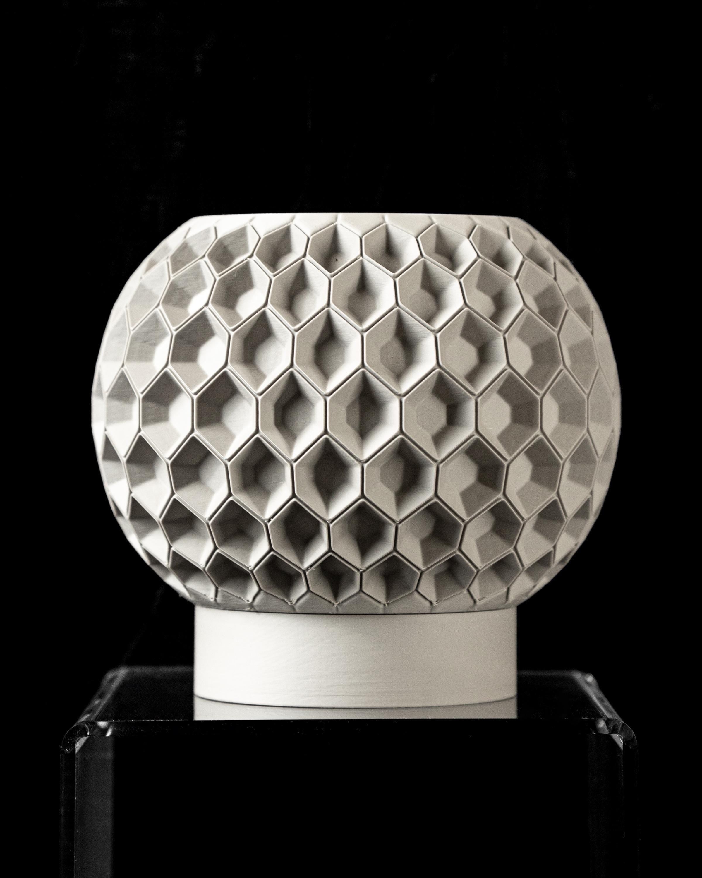 Modern planter pot with tray hexagon indoor plant pot uk made