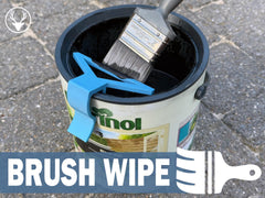 Paint tin brush wipe: clip-on painter's tool for no-mess decorating