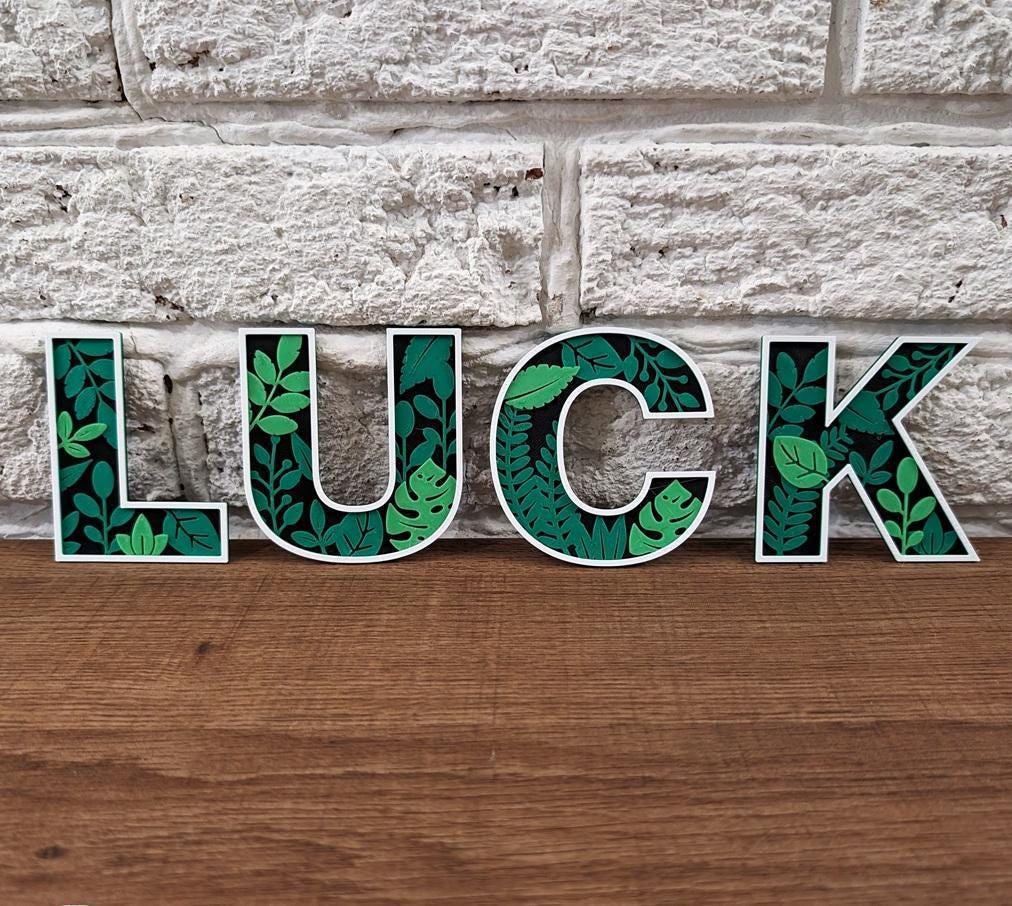 3d printed floral letters: botanical green or blossom pink wall & door decor