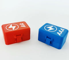 Battery storage box organiser | holds 24 aa | aaa batteries for desk workshop | junk drawer