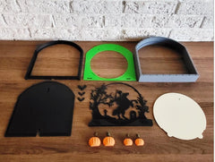 Headless horseman lightbox halloween decor spooky lamp uk made