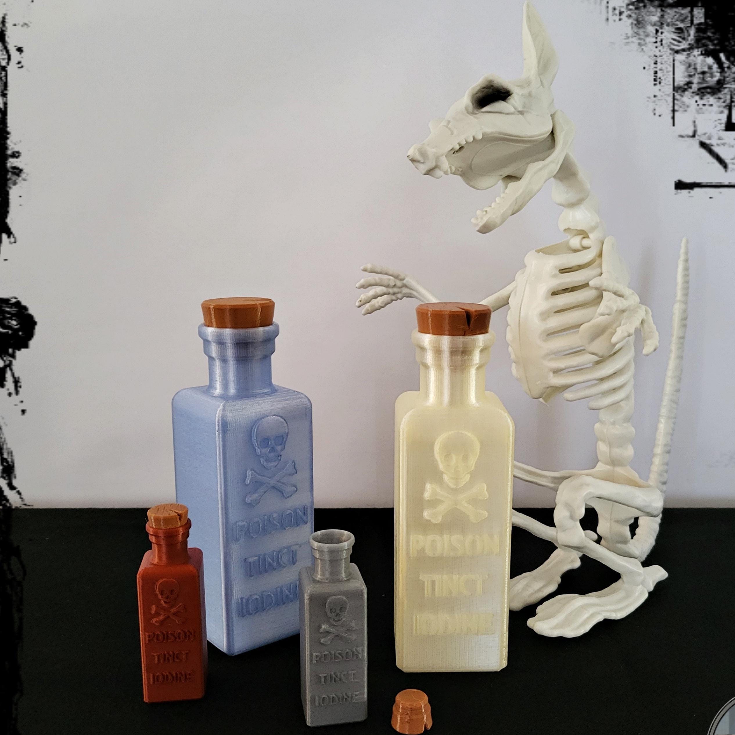 Poison bottles prop set of 4 witches halloween decor uk made
