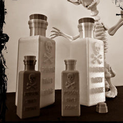 Poison bottles prop set of 4 witches halloween decor uk made