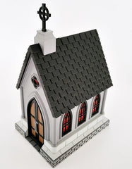 Gothic church treat jar halloween lightbox spooky decor uk made