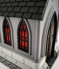 Gothic church treat jar halloween lightbox spooky decor uk made