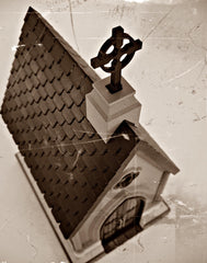 Gothic church treat jar halloween lightbox spooky decor uk made