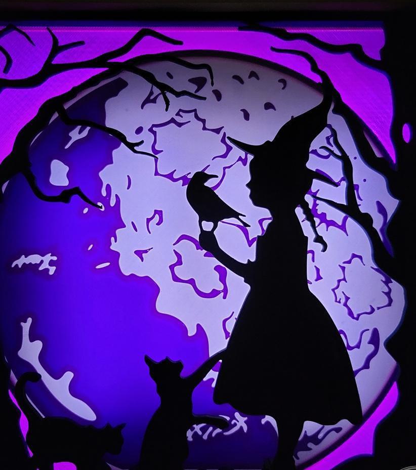 Halloween countdown witch lightbox calendar spooky decor uk made