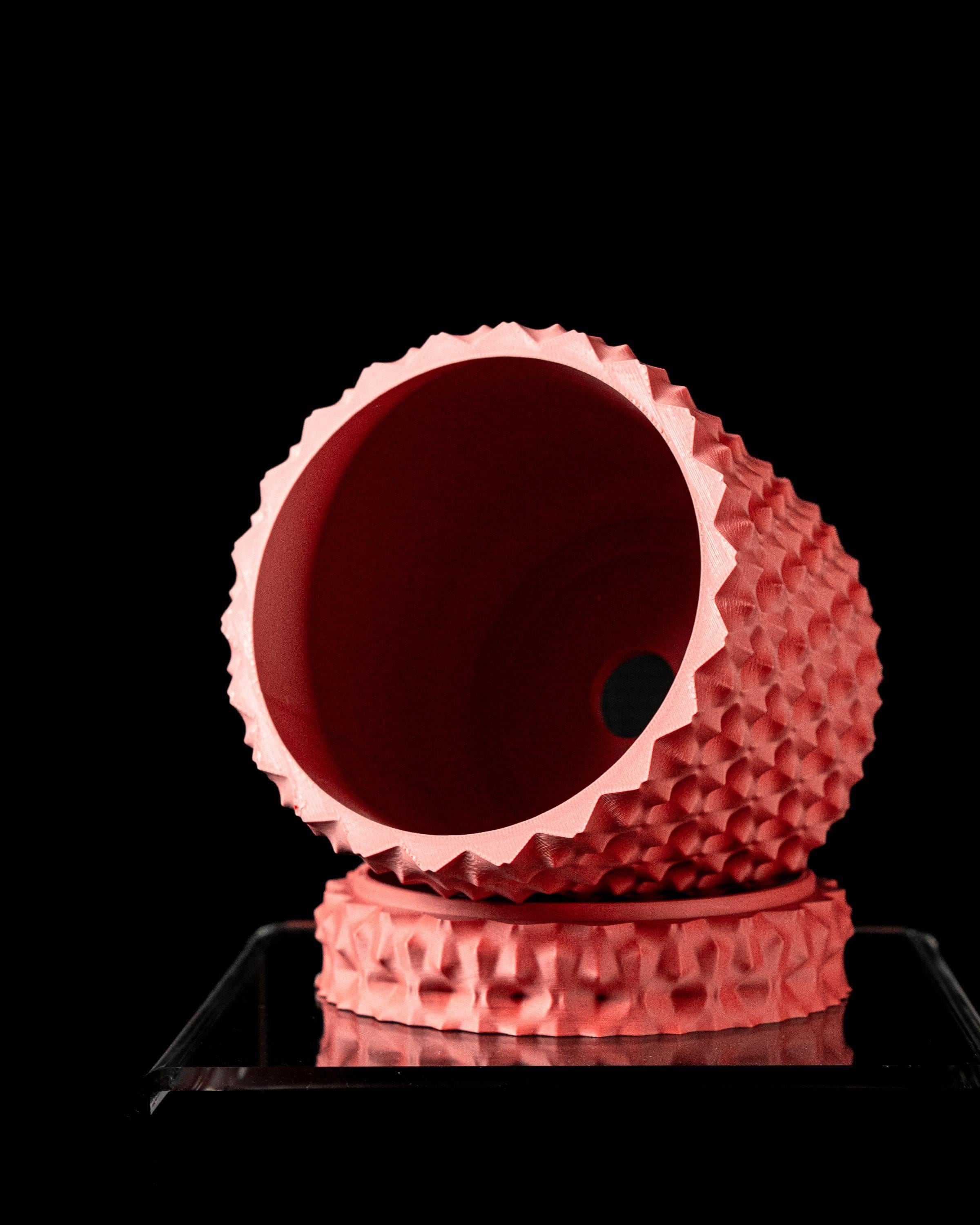 Textured 3d printed planter: modern indoor plant pot with drip tray