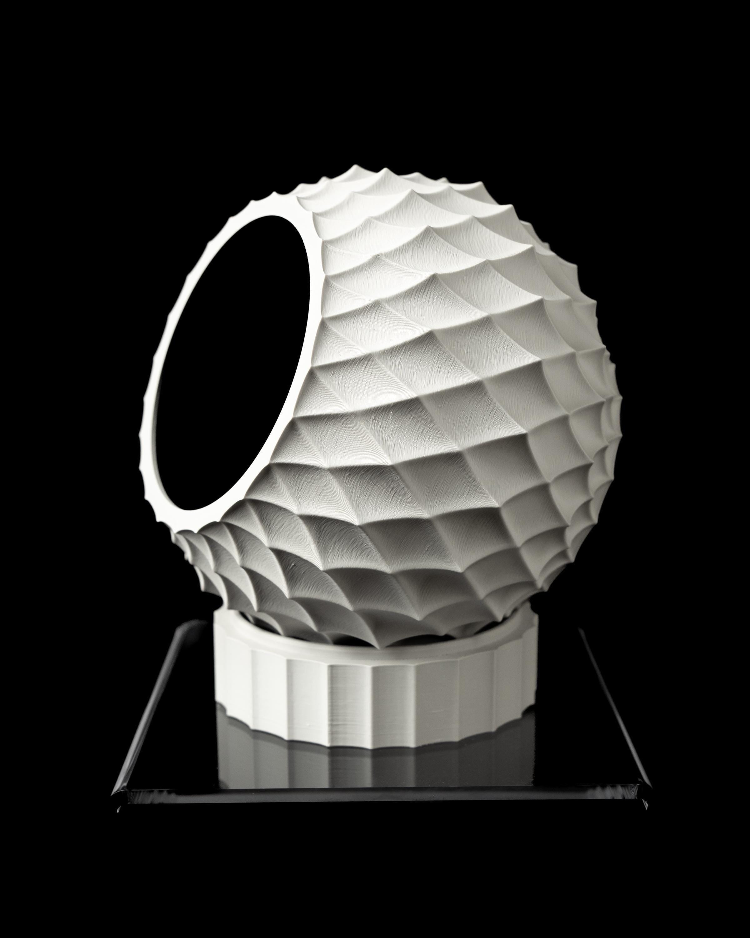 3d printed geometric plant pot: modern diamond texture with drainage
