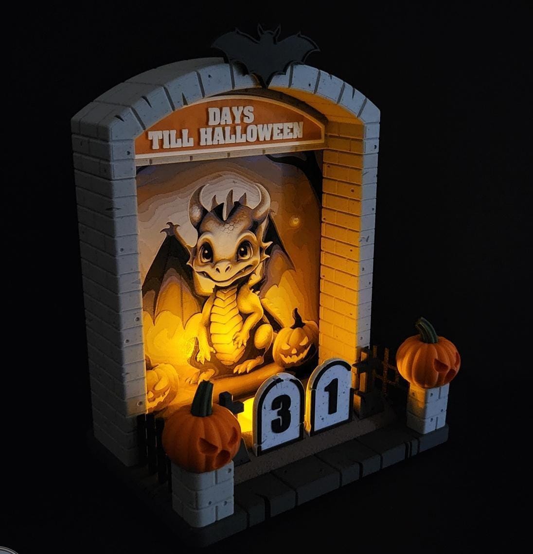 Tombstone halloween countdown | spooky decor | uk made