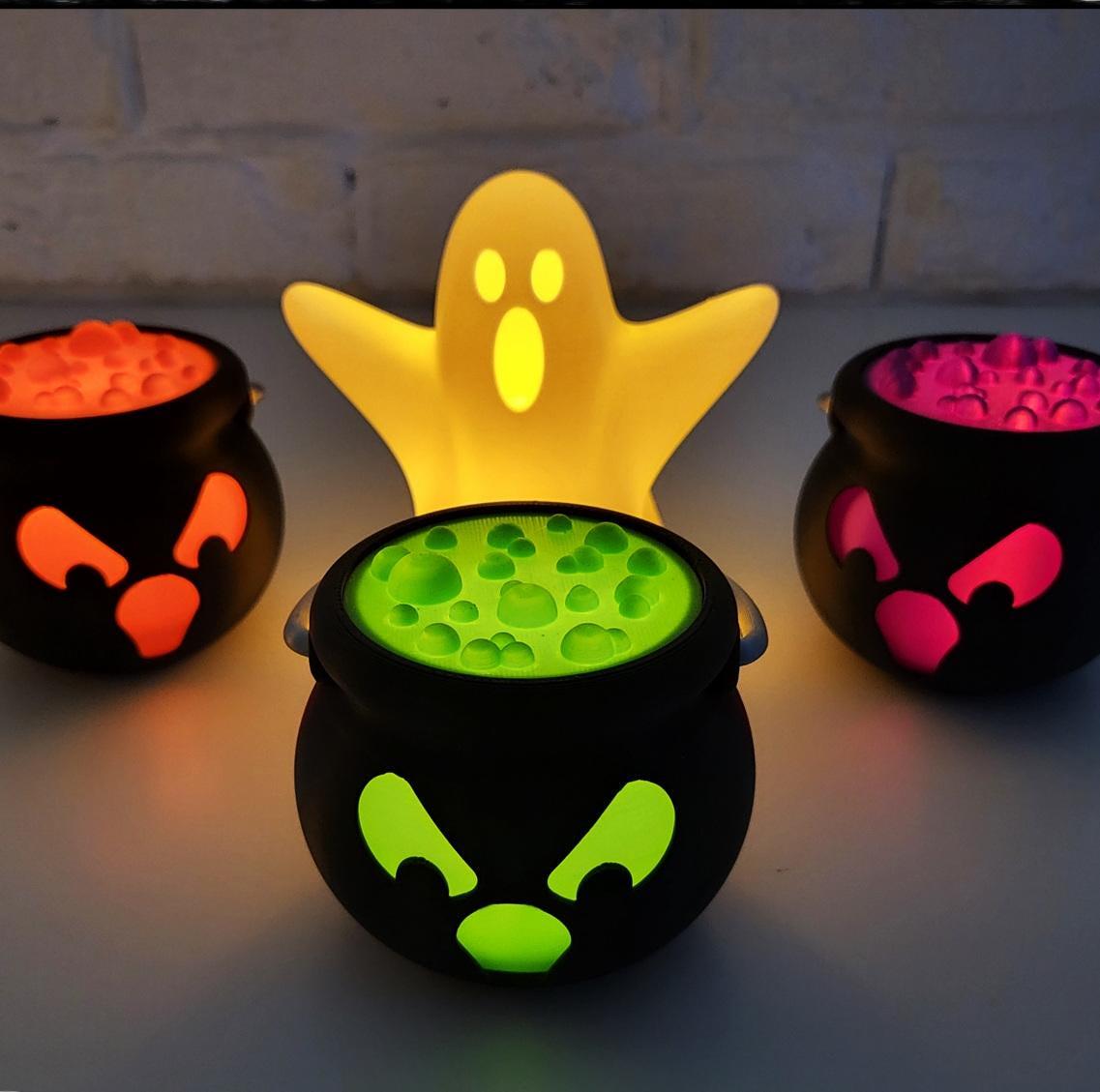 Halloween cauldron tealight | spooky decor | uk made