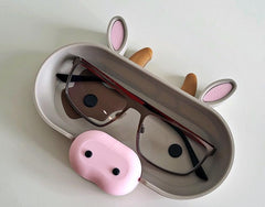 3d printed cow glasses holder: farmhouse desk organizer & trinket dish