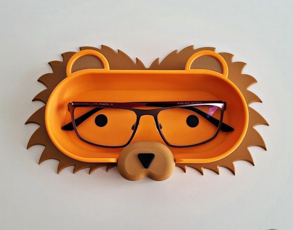 3d printed lion glasses holder: desk organizer, uk made
