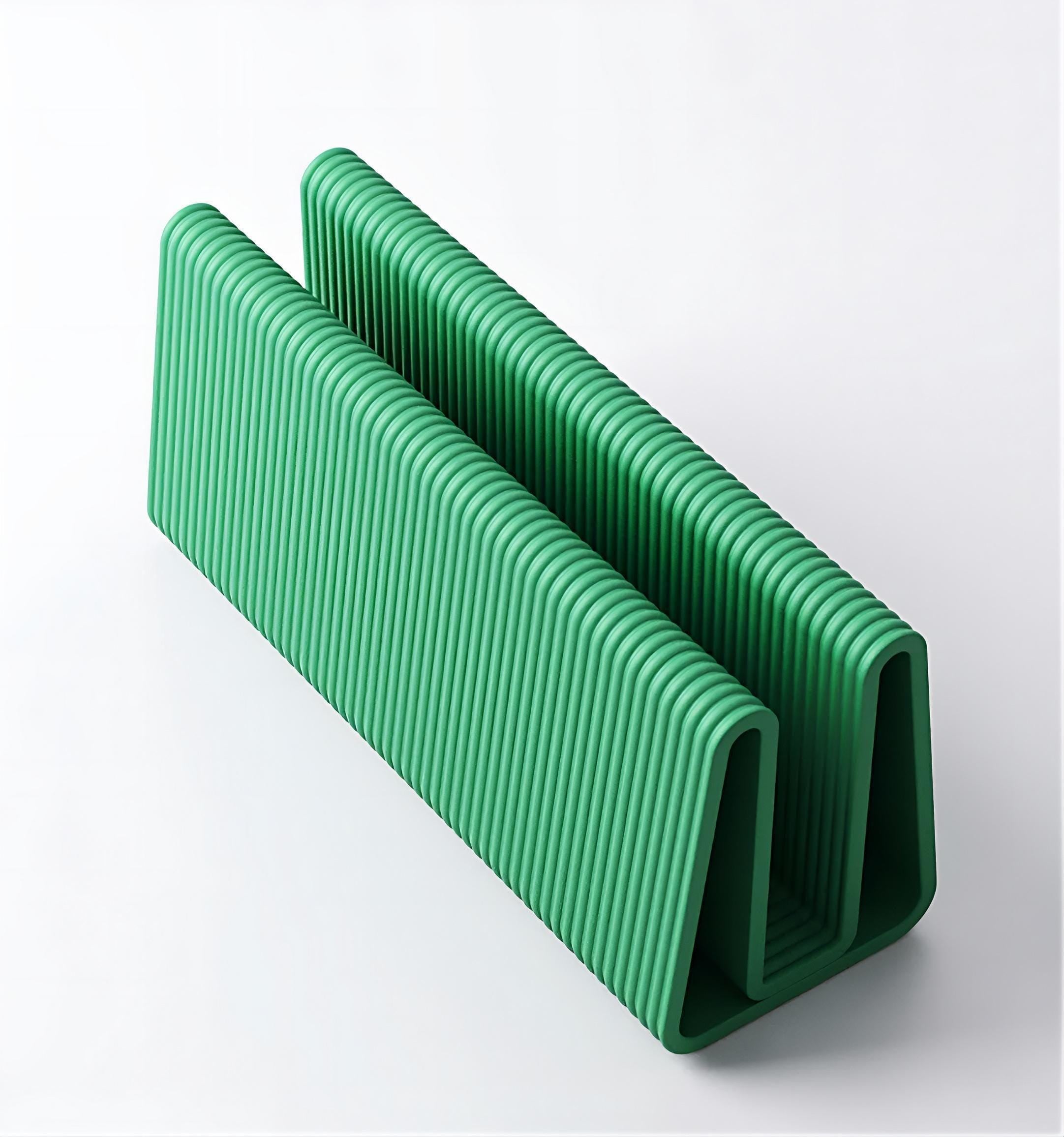 Vertical laptop stand | minimalist ribbed design desk organisation | space-saving holder | stylish accessory