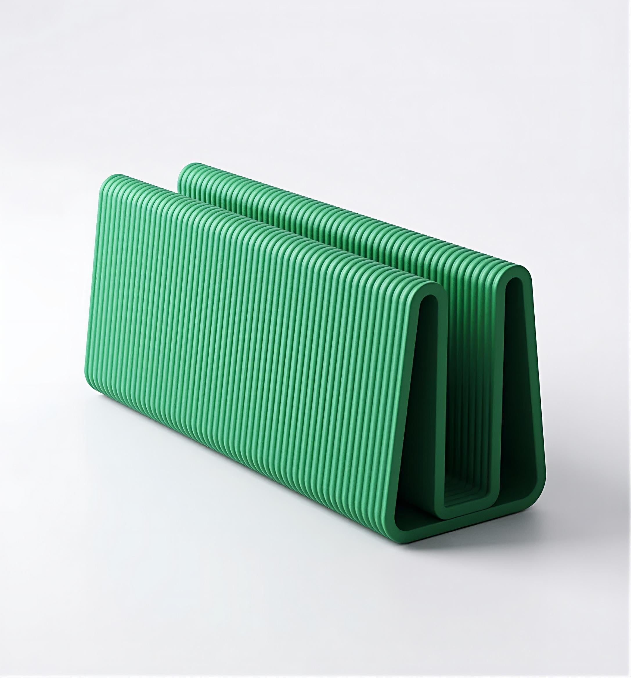 Vertical laptop stand | minimalist ribbed design desk organisation | space-saving holder | stylish accessory