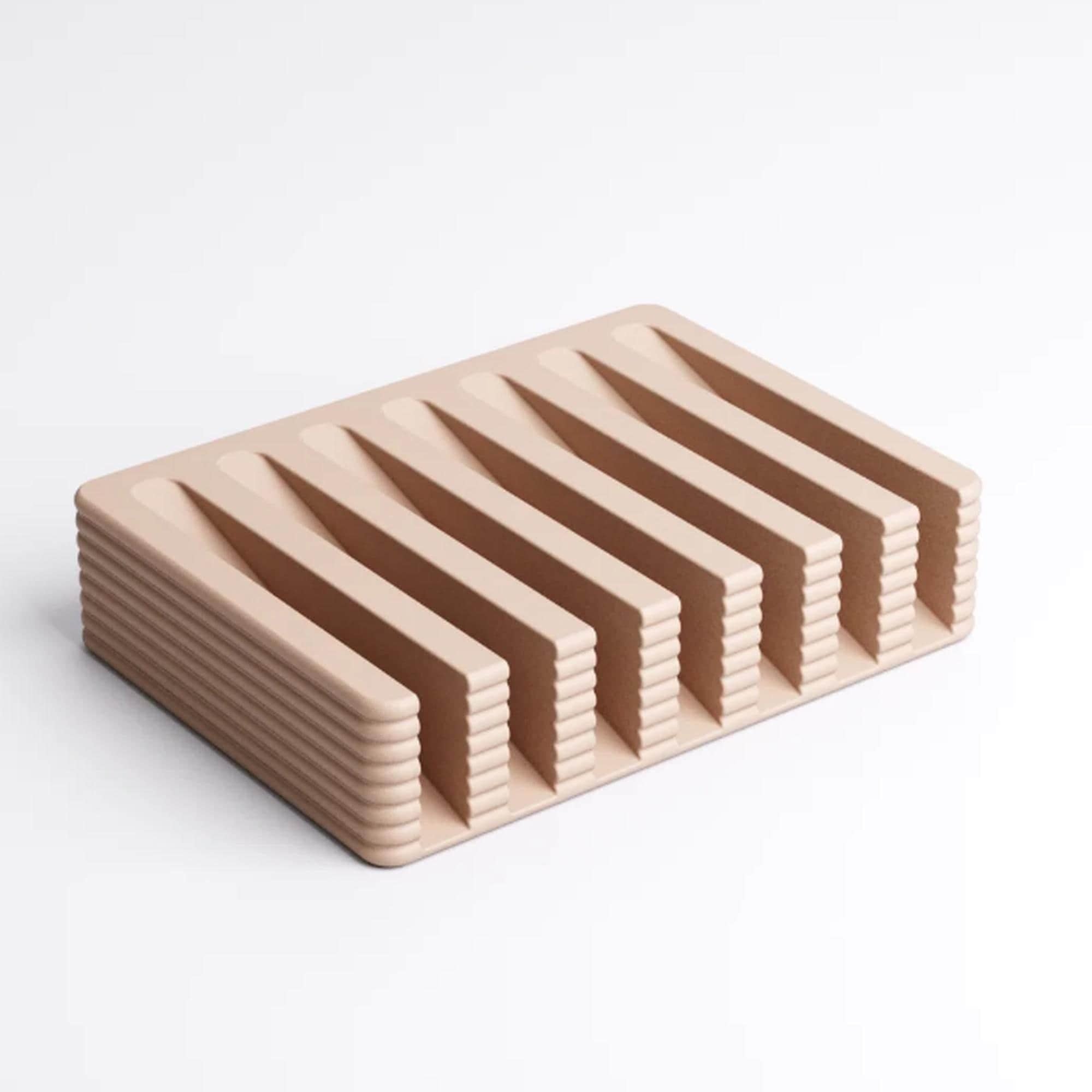 Modern ribbed soap dish | self-draining tray | bathroom kitchen sink | minimalist design | 3d printed