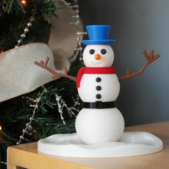 Festive snowman figure | custom colours | christmas decoration | for mantlepiece or table display
