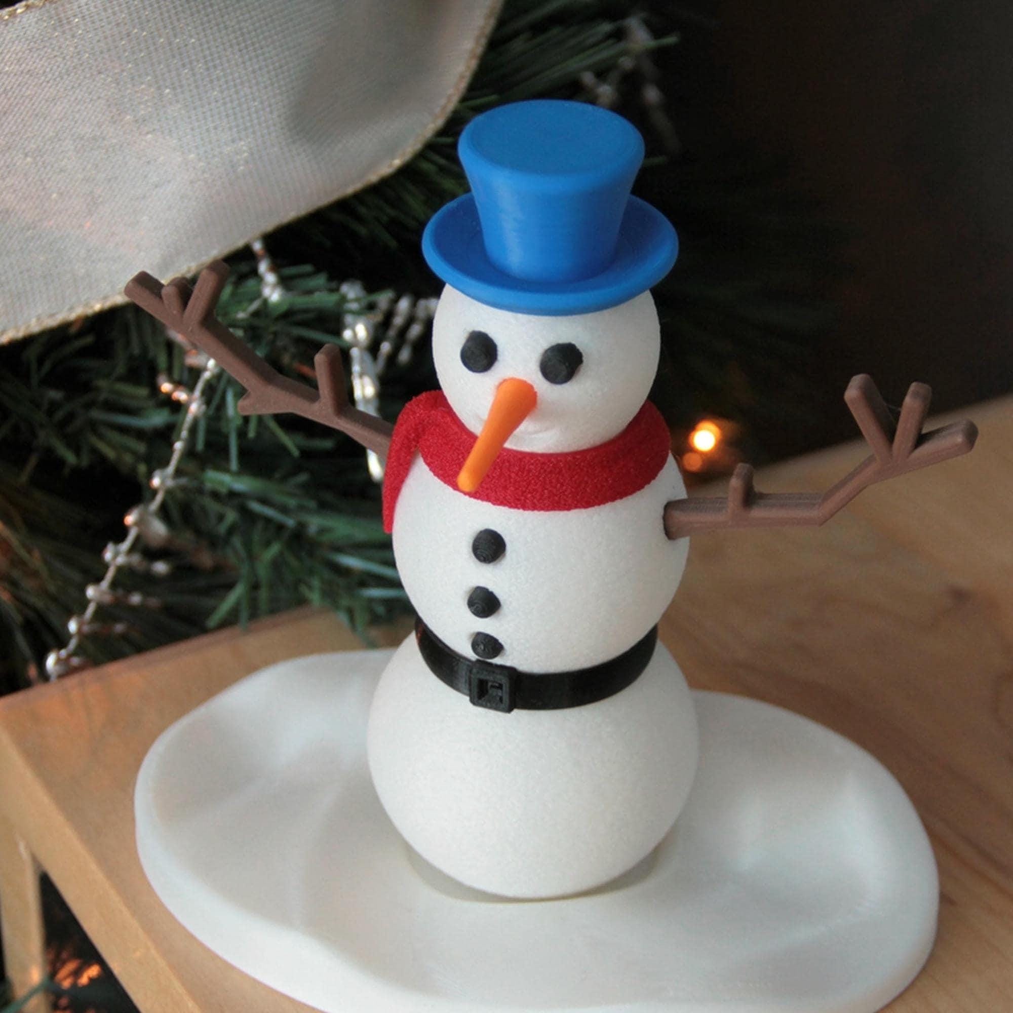 Festive snowman figure | custom colours | christmas decoration | for mantlepiece or table display