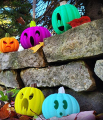 Halloween pumpkins set of 5 colourful autumn decor uk made