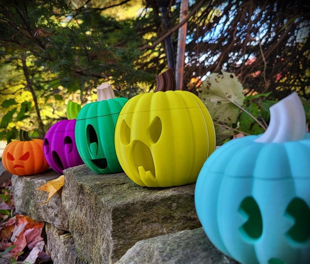 Halloween pumpkins set of 5 colourful autumn decor uk made