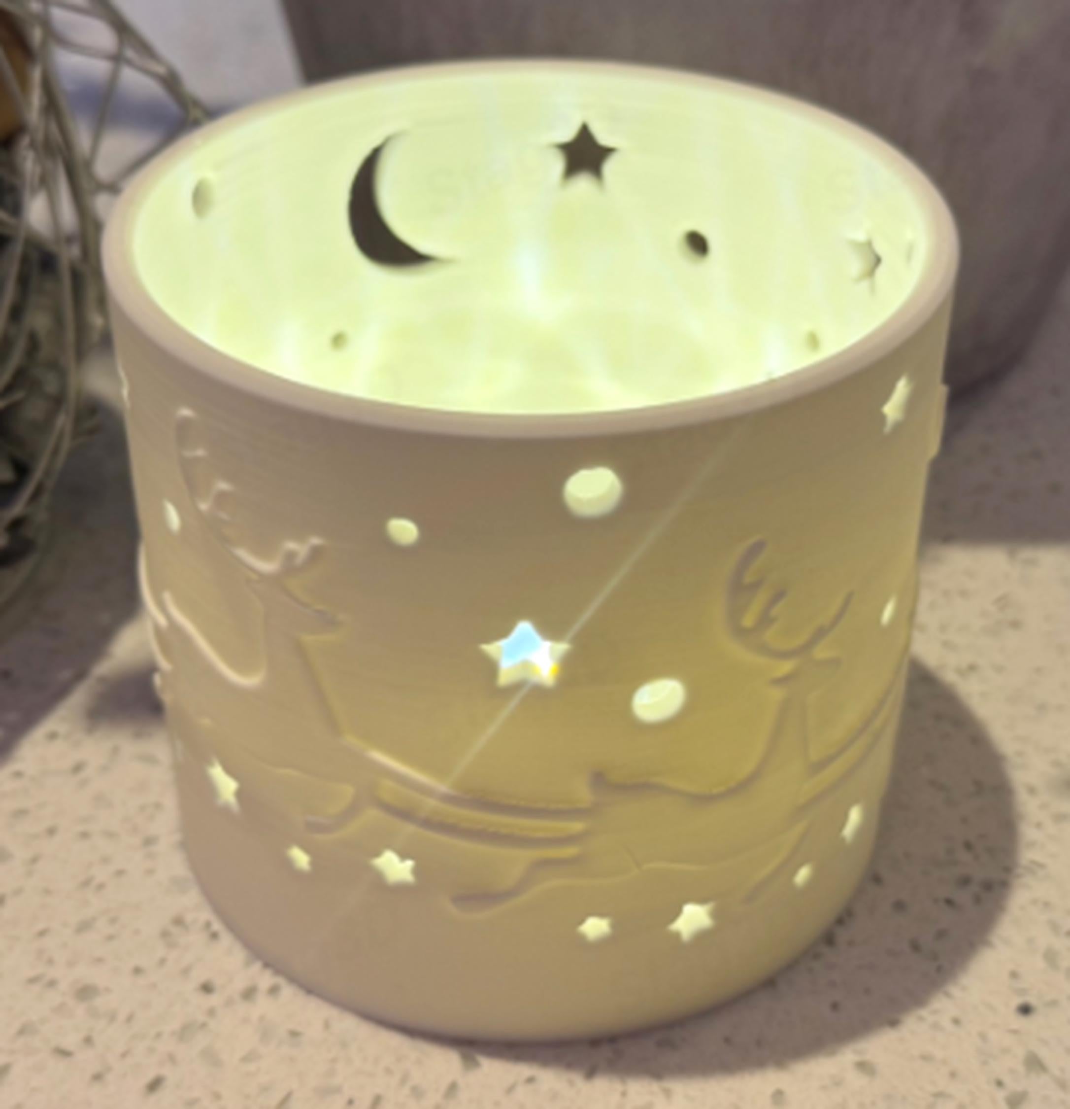 Reindeer Christmas Tealight Holder | Festive LED Lantern | Cosy Winter Nights | White other colours avaiable