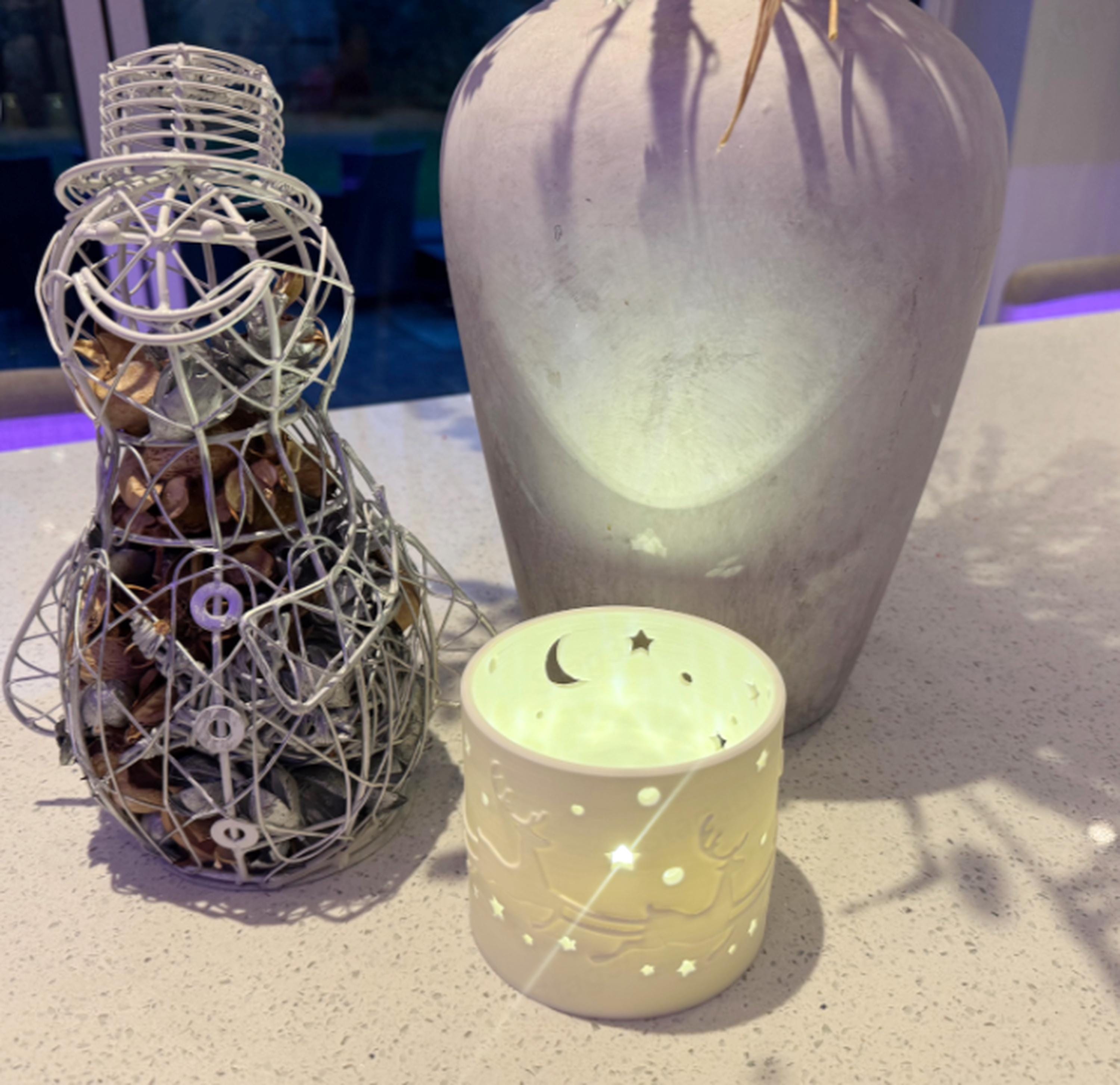 Reindeer Christmas Tealight Holder | Festive LED Lantern | Cosy Winter Nights | White other colours avaiable