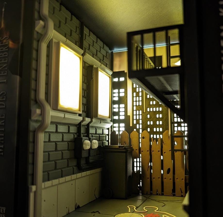 Crime scene booknook bookshelf insert murder mystery decor uk made