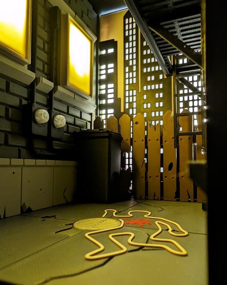 Crime scene booknook bookshelf insert murder mystery decor uk made