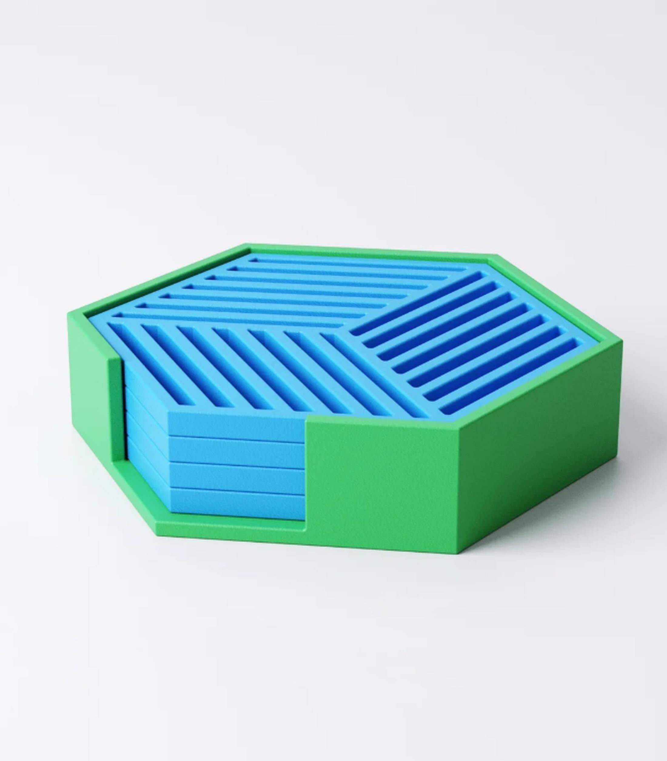 Geometric Coasters | Set with Holder | Pack of 4 Hexagon Drink mat | Coffee Table