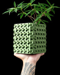 3d printed geometric square planter: modern indoor plant pot