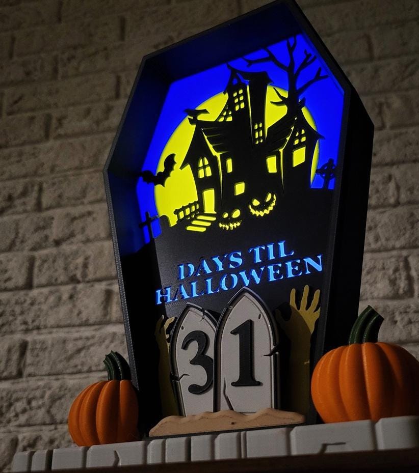 Halloween countdown calendar haunted house light up decor uk seller