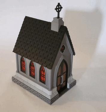 Gothic church treat jar halloween lightbox spooky decor uk made